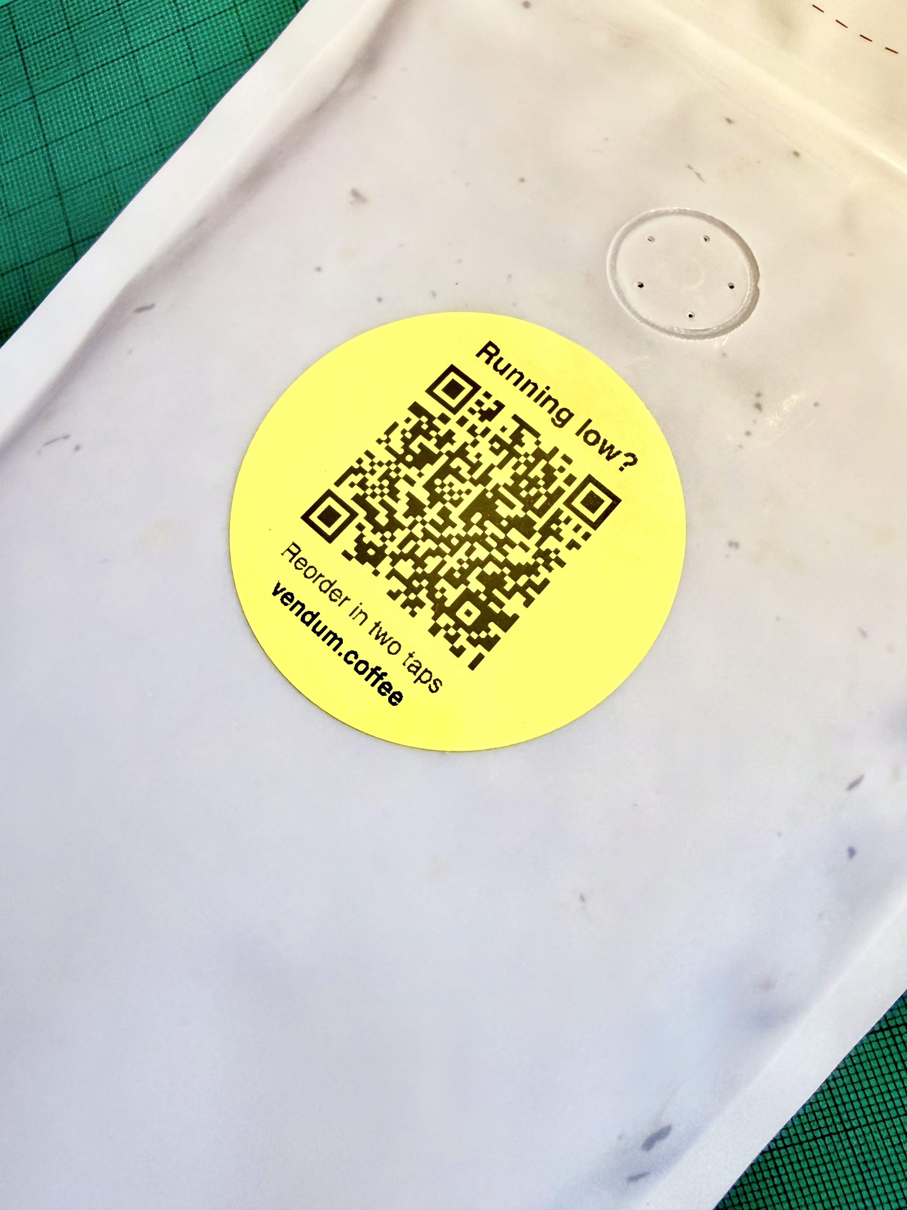 QR code on a coffee bag